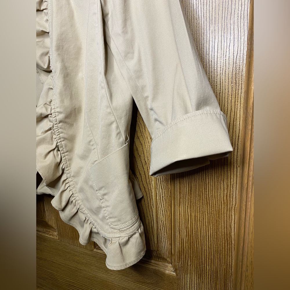 Talbots Ruffled Jacket Tan - Picture 4 of 6